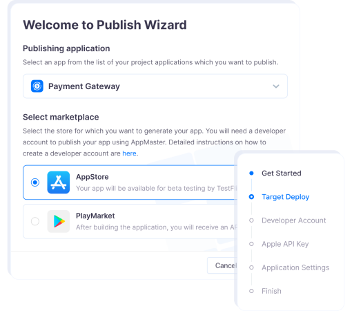 Remove the complexity of publishing your app to the App Store and Google Play